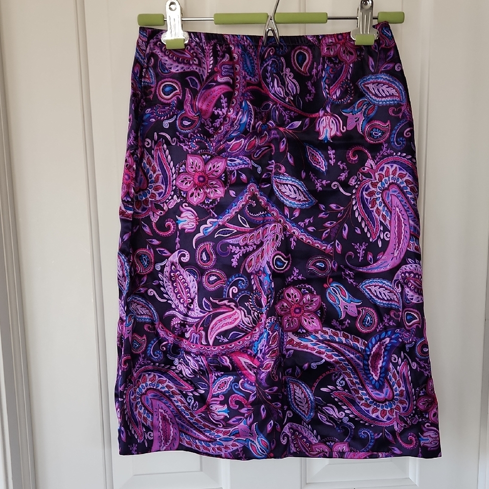 Wrapper Purple and Pink Paisley A-Line Skirt